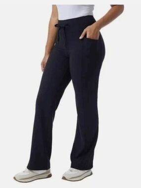 32 Degrees Black Wide-Leg Drawstring Track Pants